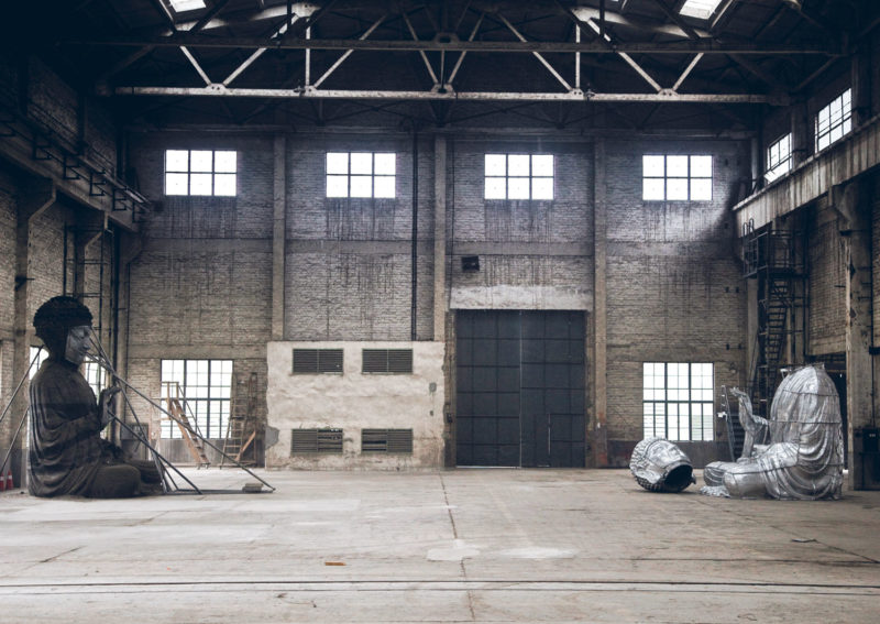 Zhang Huan - Sydney Buddha, 2015, aluminum, 5m height, Carriageworks, Sydney, Australia