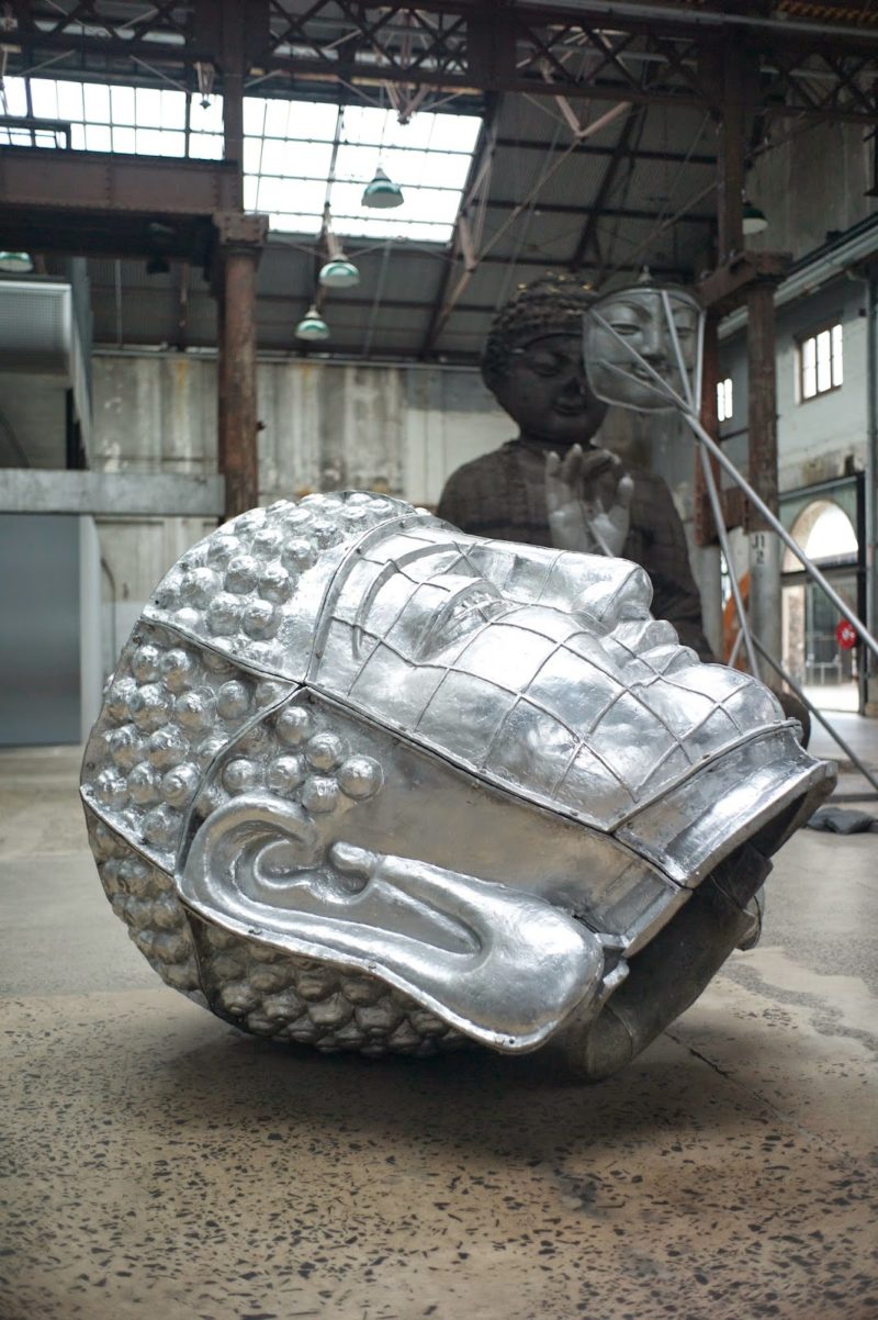Zhang Huan - Sydney Buddha, 2015, aluminum, 5m height, Carriageworks, Sydney, Australia 7b