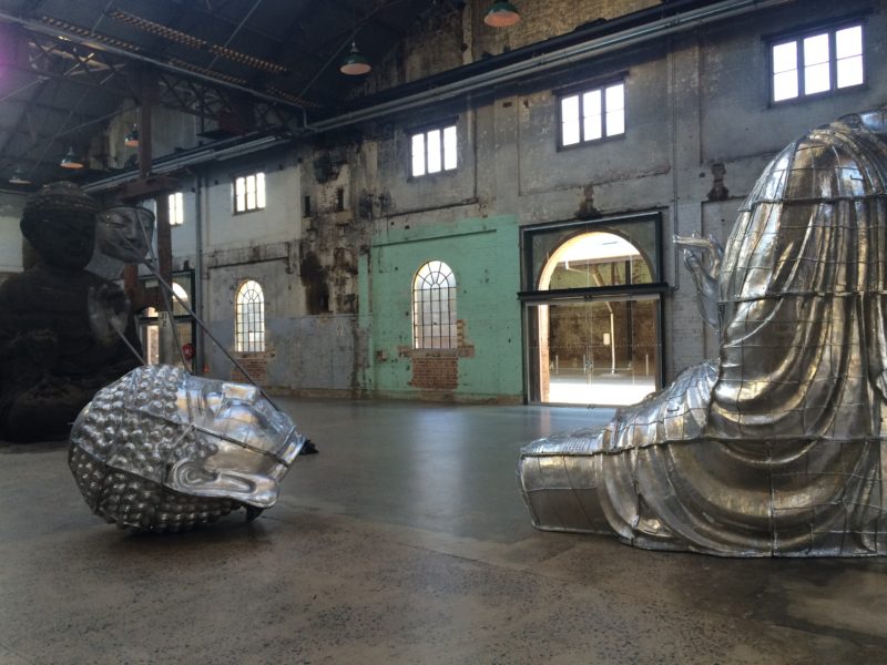 Zhang Huan - Sydney Buddha, 2015, aluminum, 5m height, Carriageworks, Sydney, Australia 7d
