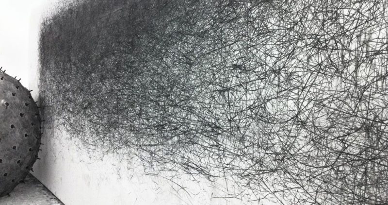 Karina Smigla-Bobinski - ADA, 2010, sphere, helium, charcoal, exhibition