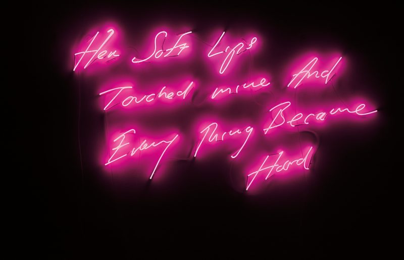 Tracey Emin - Her Soft Lips Touched Mine and Every Thing Became Hard, 2008, neon, 99.7 x 213.8 cm