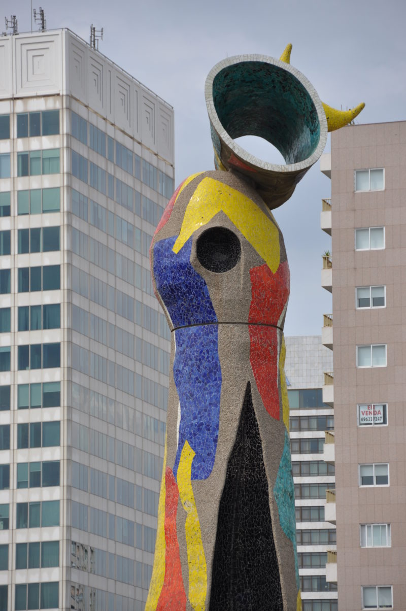Joan Miró – Dona i Ocell (Woman and Bird), 1982, 22 m x 3 m (72 ft x 9.8 ft), Barcelona, Spain