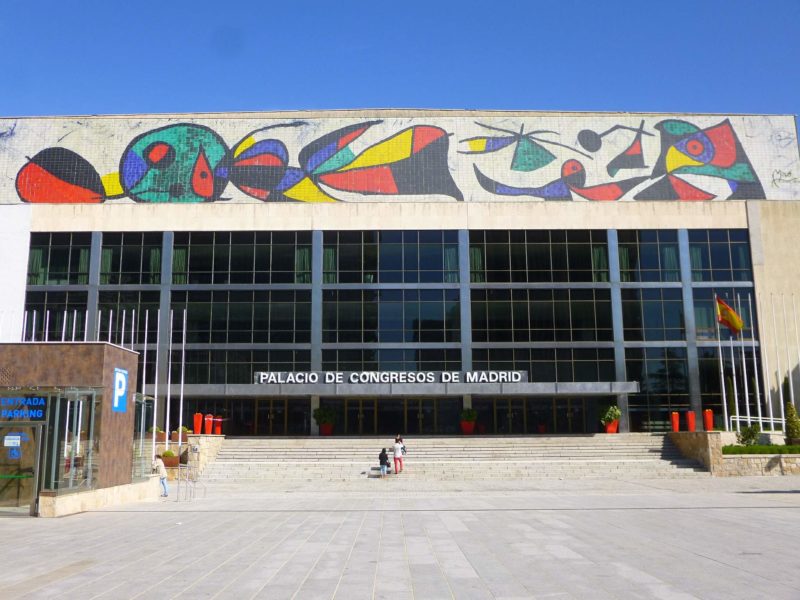Joan Miró – Wall of the Conferences and Exhibitions Palace of Madrid, 1980, stoneware, 950 x 5950 cm, Palacio de Congresos de Madrid, Spain