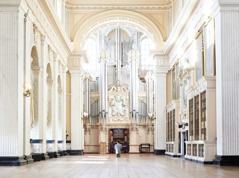 Maurizio Cattelan - Him, 2001, installation view, Long Library, Blenheim Palace, 2019