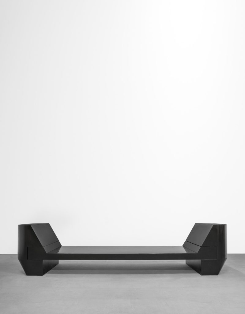 Rick Owens - Black Marble 2 Prong Bench, 2012, black marble, Edition of 8, 80x300 or 380x90cm
