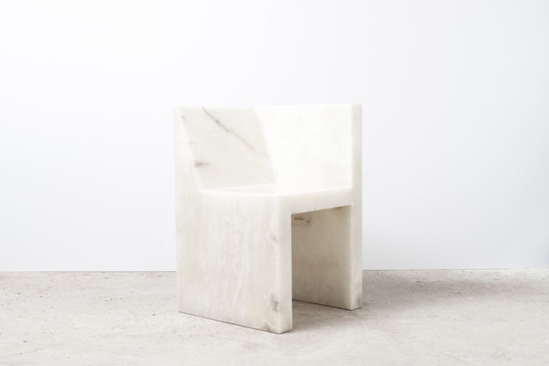Rick Owens - Half Box Chair, 2011, Alabaster, 50x50x77cm