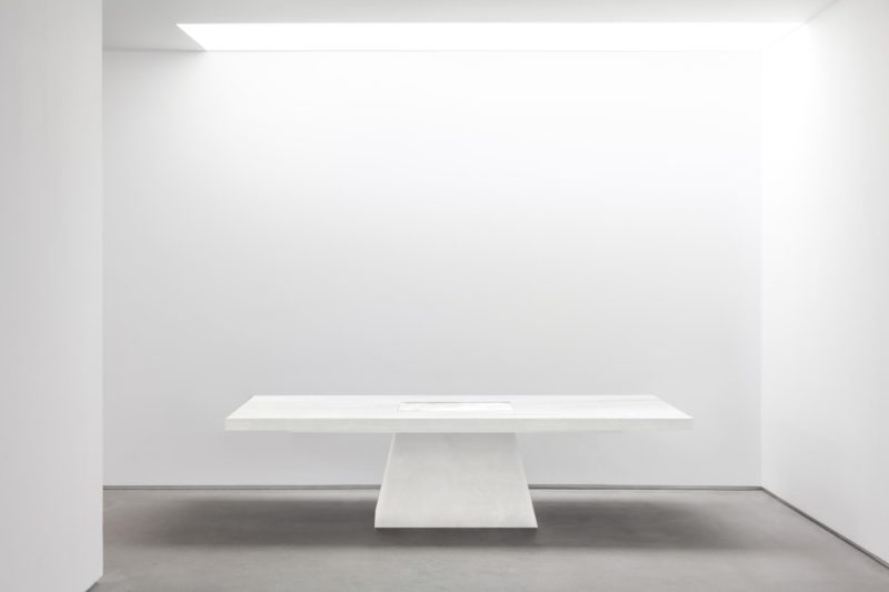 Rick Owens - Plug Table, 2013, white marble, Edition of 8, 77x270x90cm
