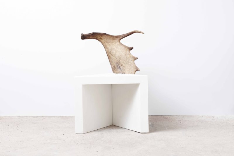 Rick Owens - Stag Stool (Right), 2012, White Marble, Moose Antler, Edition of 8, 86x63x56cm