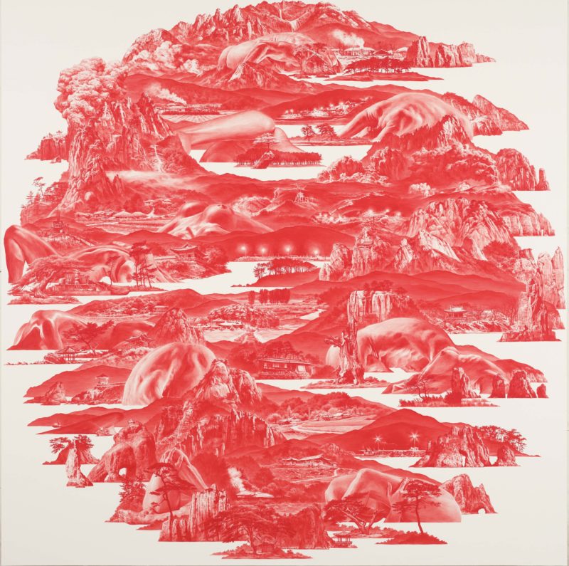 Sea Hyun Lee - Between Red-015JUN01, 2015, oil on linen, 250x250cm