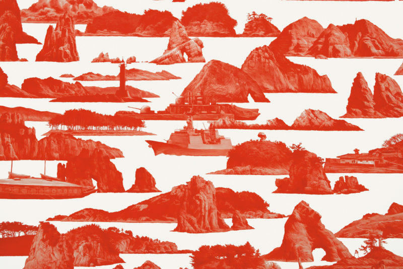 Sea Hyun Lee - Between Red_101 (Detail), 2010, oil on linen, 300x300cm