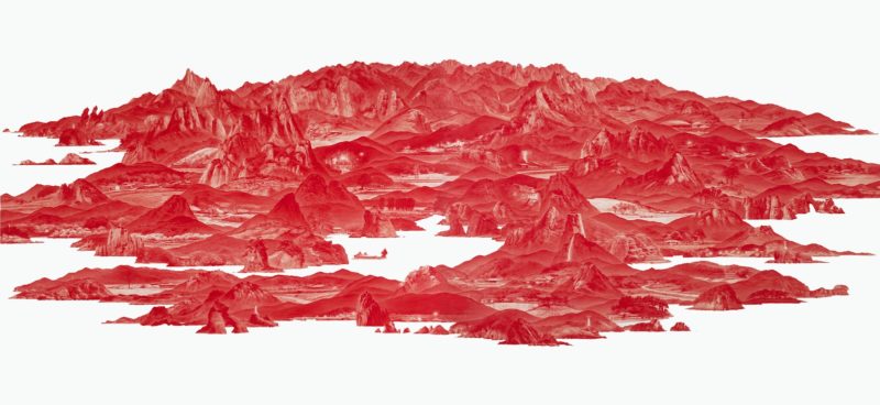 Sea Hyun Lee - Between Red_84, 2009, oil on linen, 200x600cm