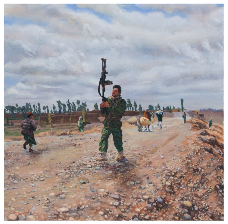 Steve Mumford - Afghan Soldier, 2016, oil on canvas, 61x61cm