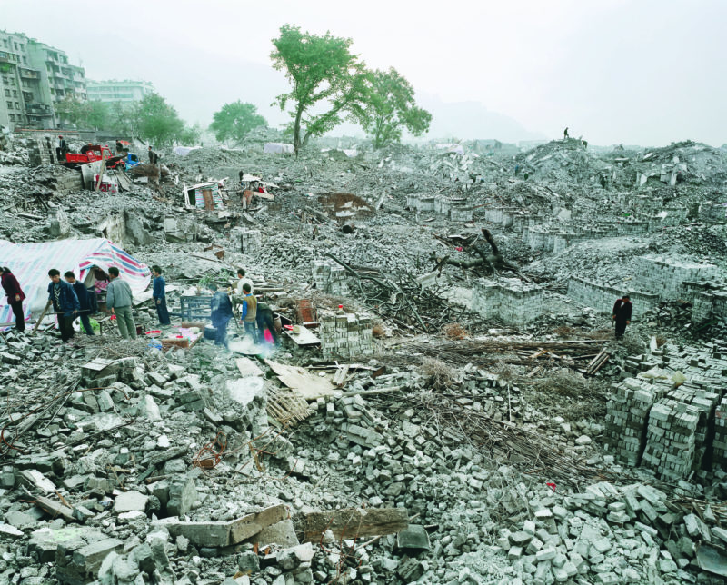 Edward Burtynsky - Feng Jie #3, Three Gorges Dam Project, Yangtze River, 2002 (detail of original diptych)