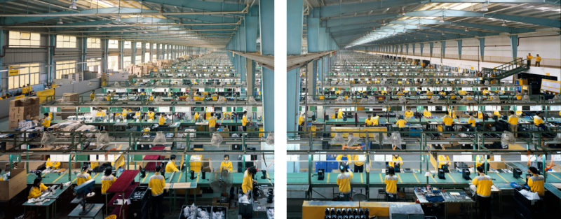 Edward Burtynsky - Manufacturing #10A and 10B, Cankun Factory, Xiamen City, 2005 (detail of original diptych)