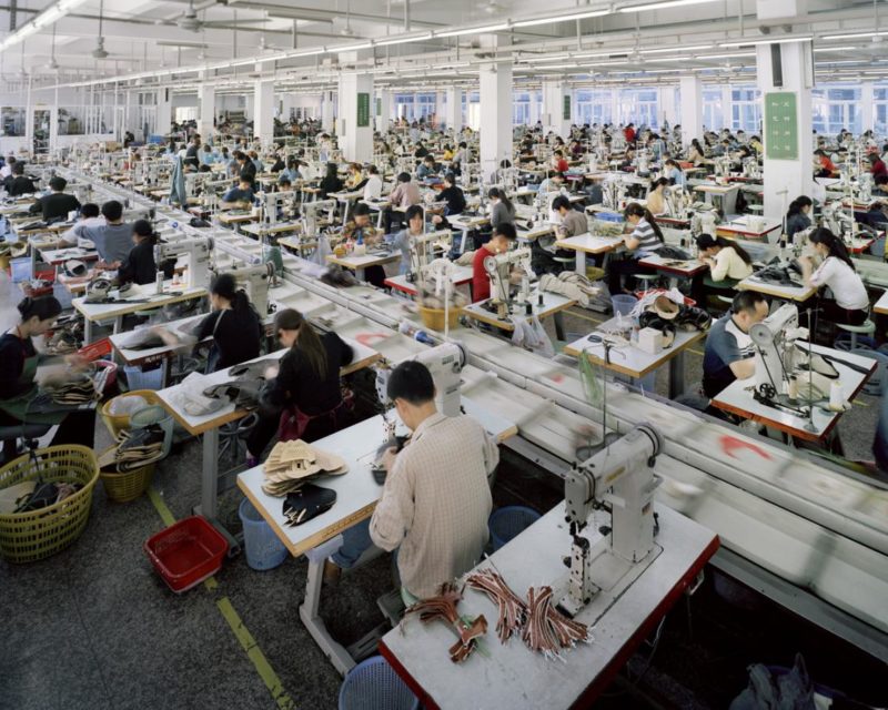Edward Burtynsky - Manufacturing #6A, Hongqingting Shoe Factory, Wenzhou, Zhejiang Province, 2004 (detail of original diptych)