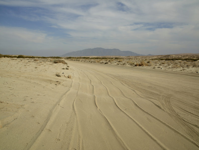 Richard Misrach - Tire drag tracks, Near Calexico, California, 2014