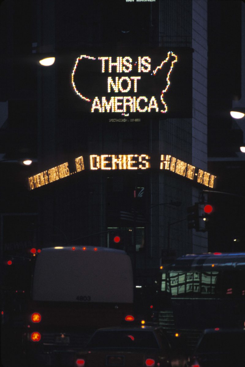 Alfredo Jaar - A Logo for America, 1987:2014, Times Square, New York 2
