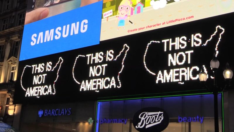 Alfredo Jaar- A Logo for America | Piccadilly Circus, London