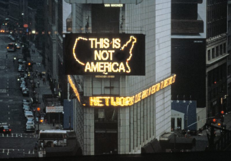 Alfredo Jaar – A Logo for America, 1987/2014, Times Square, New York, 1987