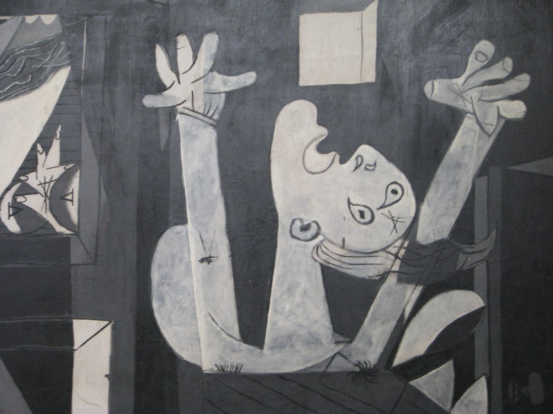 Detail of Pablo Picasso – Guernica, 1937, installation view, Museo Reina Sofía, Madrid, Spain