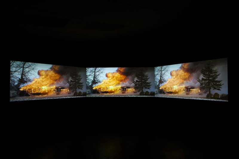 Ian Strange - SUBURBAN, Multi-channel film loop, Installation View, National Gallery of Victoria, Australia