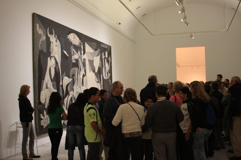 Pablo Picasso – Guernica, 1937, oil painting on canvas, 3.49 x 7.77m, installation view, Museo Reina Sofía, Madrid, Spain