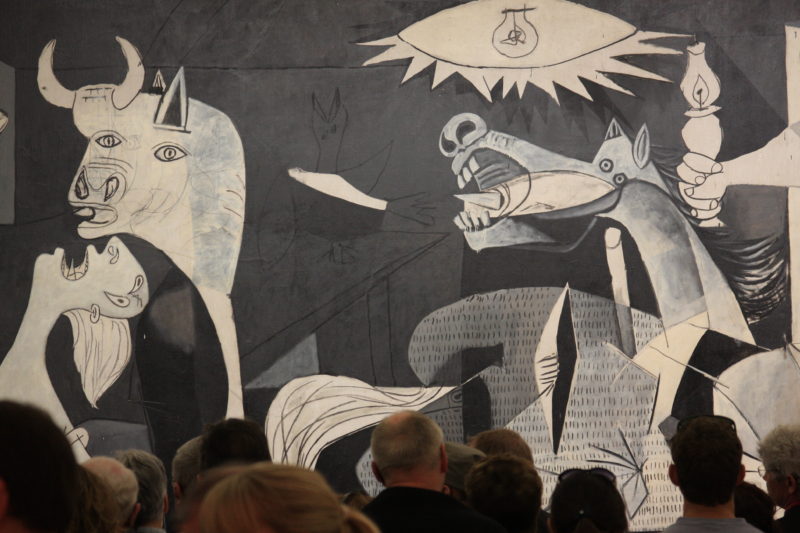 Pablo Picasso – Guernica (detail), 1937, oil painting on canvas, 3.49 x 7.77m, installation view, Museo Reina Sofía, Madrid, Spain