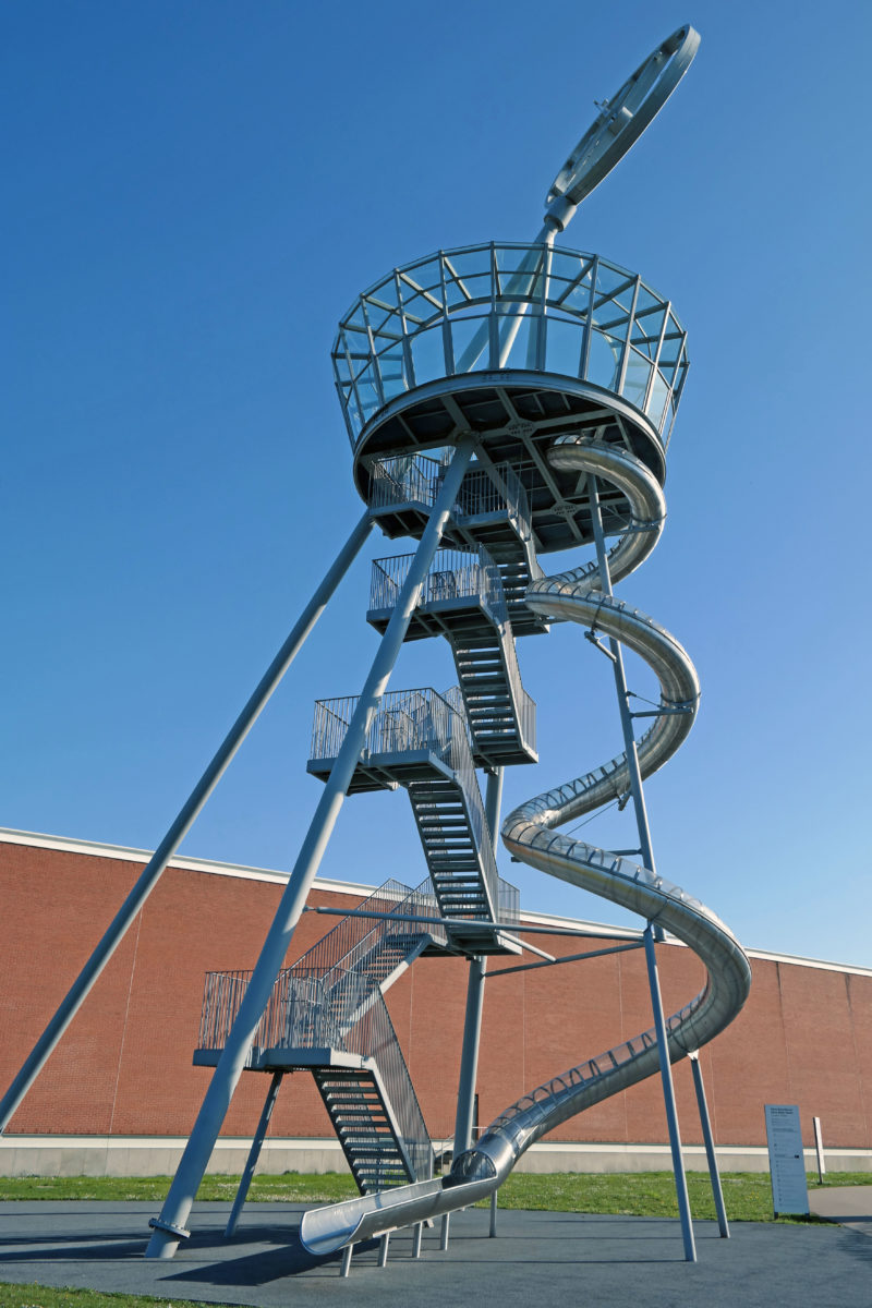 Carsten Höller - Vitra Slide Tower, 2014, installation view Vitra Campus, Weil am Rhein, Germany