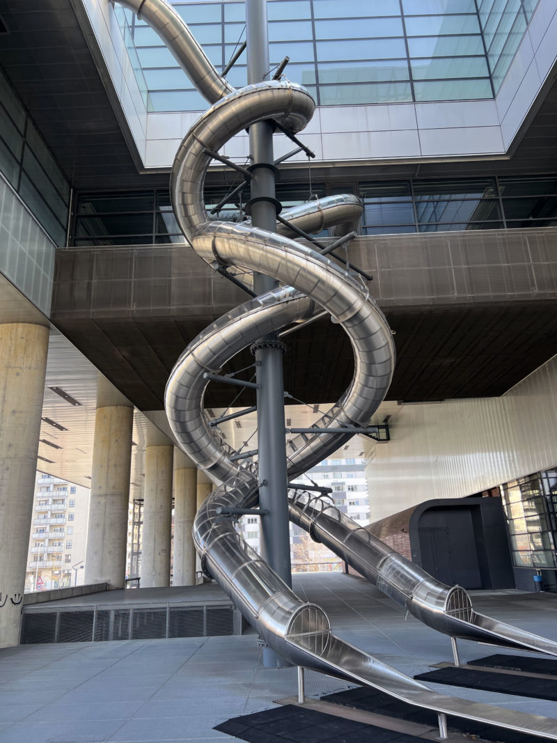 Carsten Höller – Double Slide, 2009, installation view, Museum of Contemporary Art, Zagreb, Croatia.