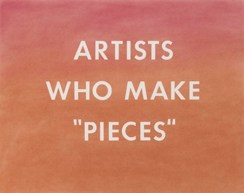 Ed Ruscha - ARTISTS WHO MAKE “PIECES”, 1976, Pastel on paper, 57,8 x 72,6 cm