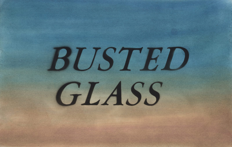 Ed Ruscha - Busted Glass, 2014, dry pigment and acrylic on paper, 15 x 22.375 inches