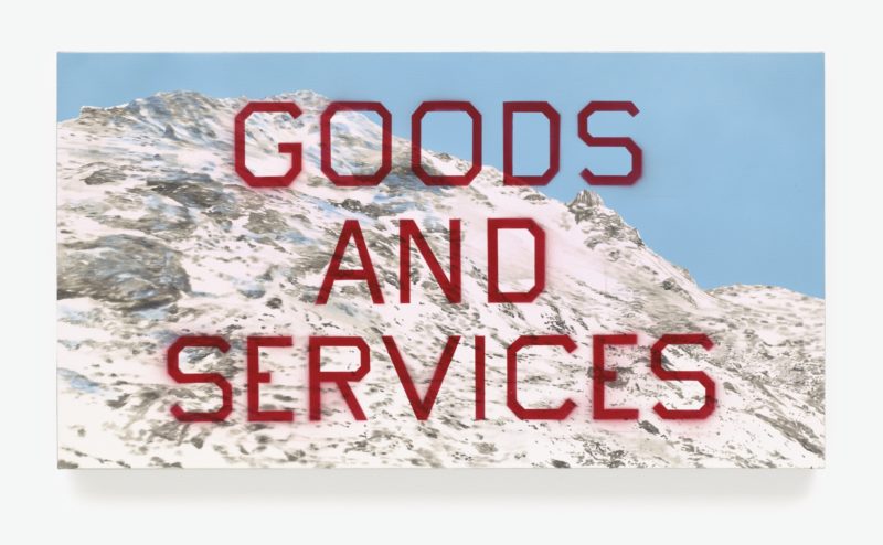 Ed Ruscha - GOODS AND SERVICES, 2012-2014, acrylic on canvas, 66 x 122 cm.