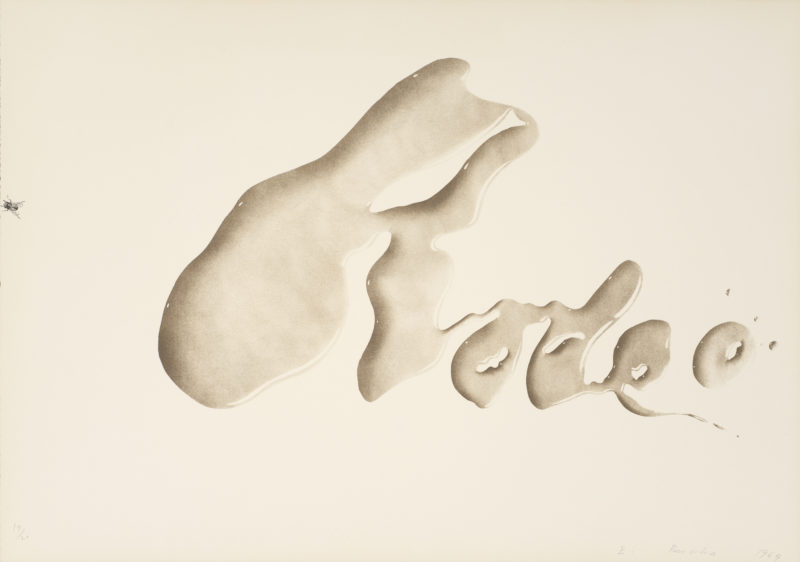 Ed Ruscha - Rodeo, 1969, color lithograph, 17 x 24 inches