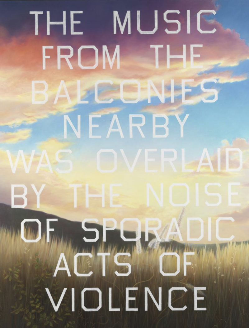 Ed Ruscha - The Music from the Balconies, 1984, oil on canvas, 51.50 x 205.70 cm