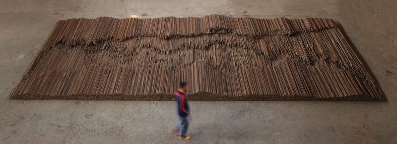 Ai Weiwei - Straight, 2008-12. Steel reinforcing bars, 600 x 1200 cm. Lisson Gallery, London