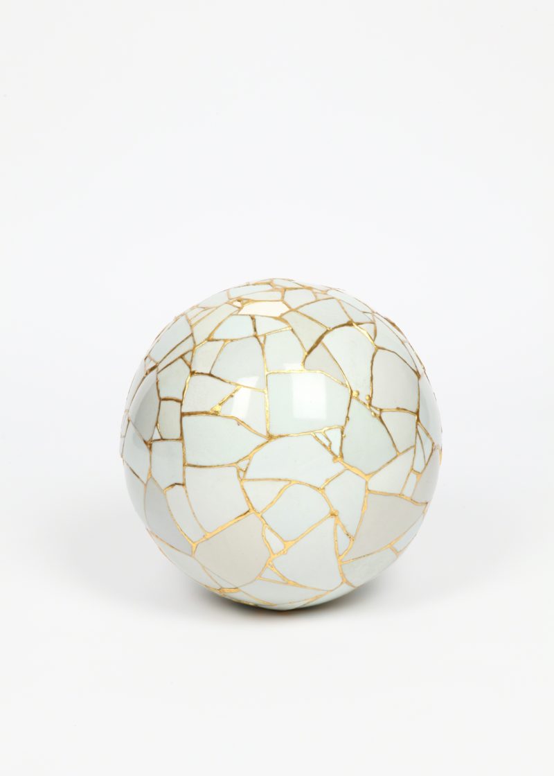 Yeesookyung - Translated Vase, 2011, Ceramic shards, epoxy, 24k gold leaf 13 × 12 3/5 × 12 3/5 in 33 × 32 × 32 cm