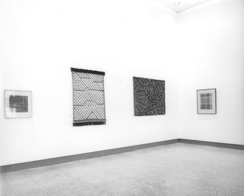 Anni Albers - Pictorial Weavings, Installation view at MIT New Gallery, 1959. Anni Albers With Verticals, 1946