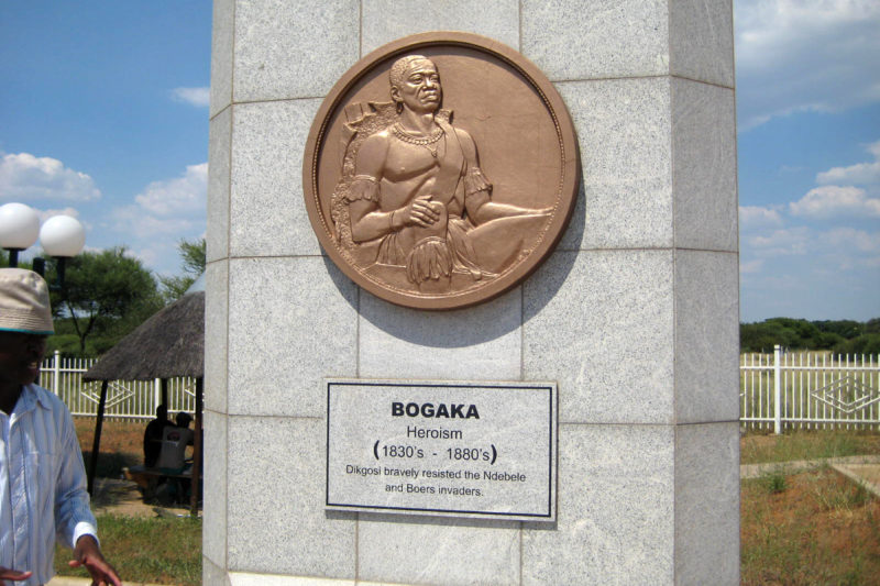 The Three Dikgosi Monument, 29 September 2005, bronze, 5.4 m (18 ft) – Gaborone, Botswana