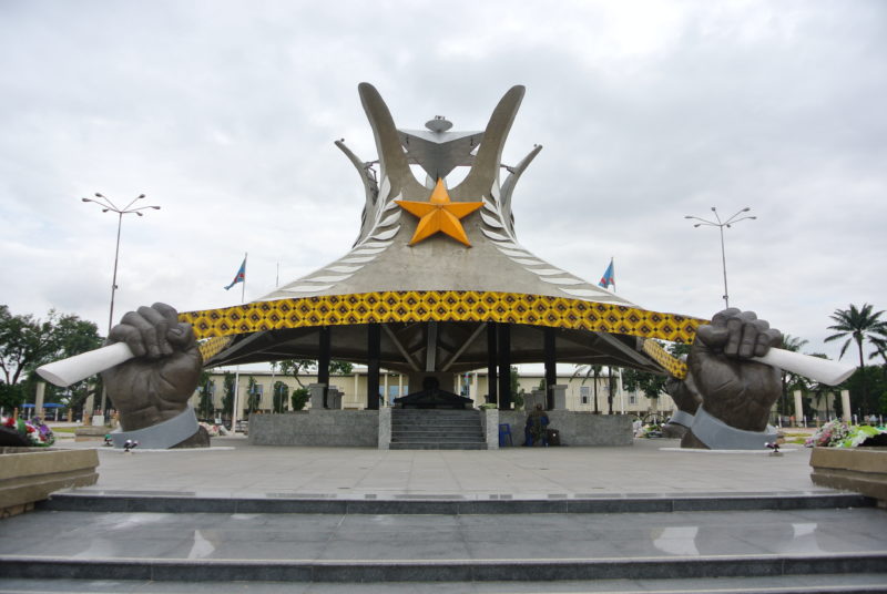 The concrete tent under which Kabila is buried, Mausoleum of Laurent-Desire Kabila - Kinshasa, Democratic Republic of Congo