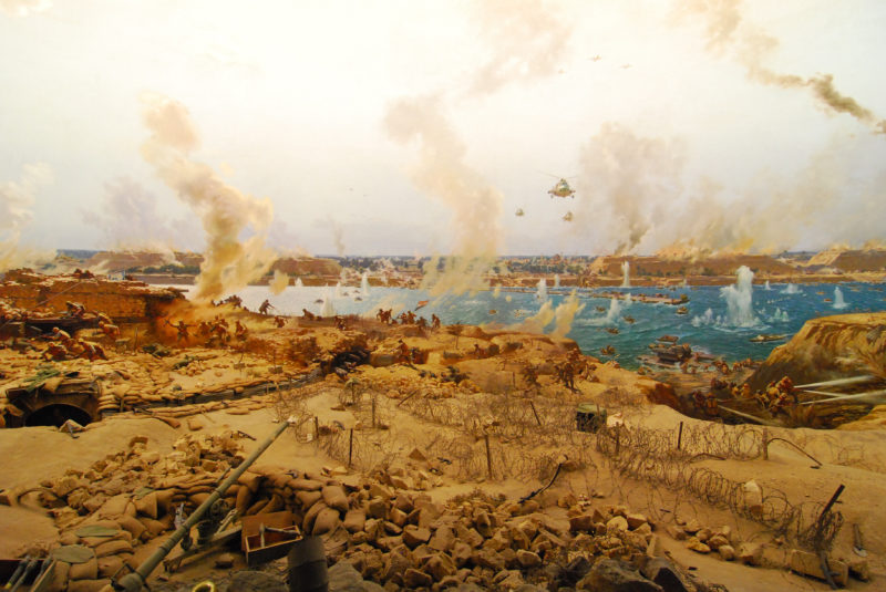 Scene from the 360 degree rotating panorama of the 6 October War Memorial in Cairo, Egypt