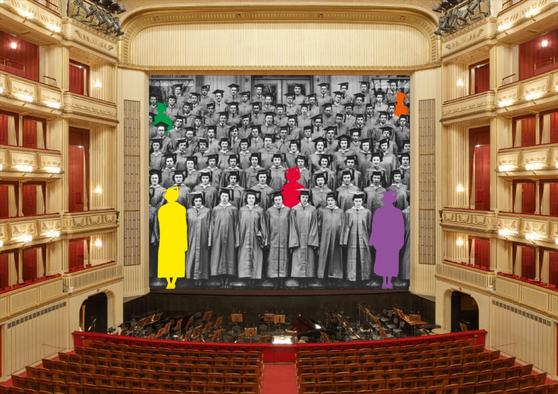 John Baldessari – Graduation, Eiserner Vorhang (Iron Curtain) 2017-18, Vienna State Opera, Vienna, Austria