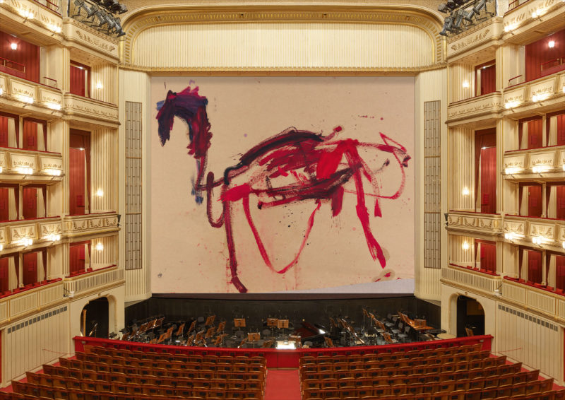 Martha Jungwirth - Das trojanische Pferd (The Trojan Horse), 2019, Eiserner Vorhang (Iron Curtain) 2019-2020, Vienna State Opera, Vienna, Austria
