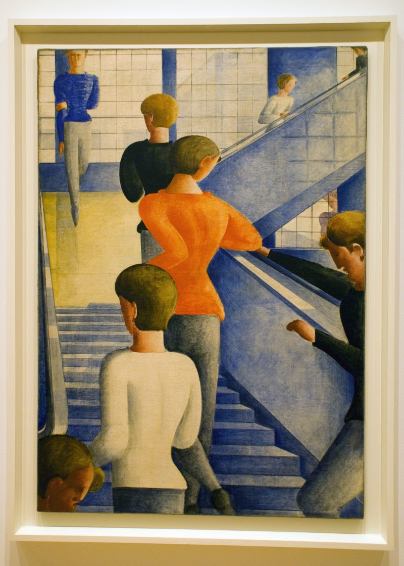 Oskar Schlemmer - Bauhaus Staircase, 1932, oil on canvas, 162.3 x 114.3 cm ( 63 7/8 x 45 in.), installation view, The Museum of Modern Art, New York