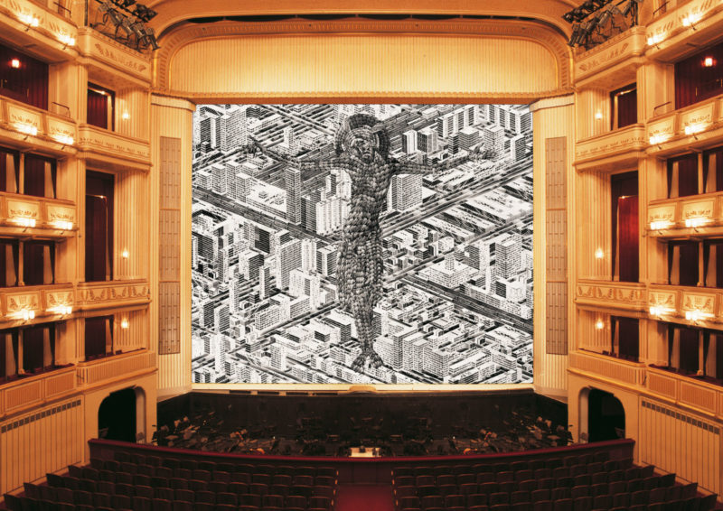 Thomas Bayrle - Eiserner Vorhang (Safety Curtain), 2003-2004, Vienna State Opera, Vienna, Austria, 1