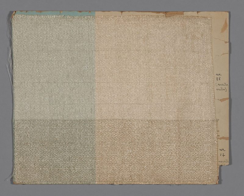 Otti Berger - Sample (Upholstery Fabric), 1919–1933, Cellophane, weft band, weft-float faced broken reversed twill weave, 31.8 x 38 cm (12 1:2 x 15 in.), artic.edu