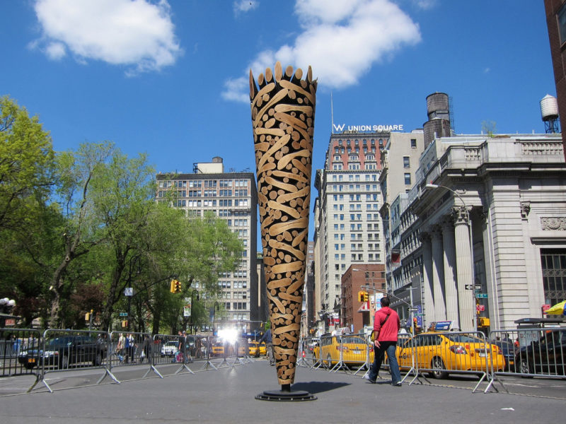 Jaehyo Lee - Lotus, 2013, Wood (Korean Big Cone Pine), 216 in; 548.6 cm