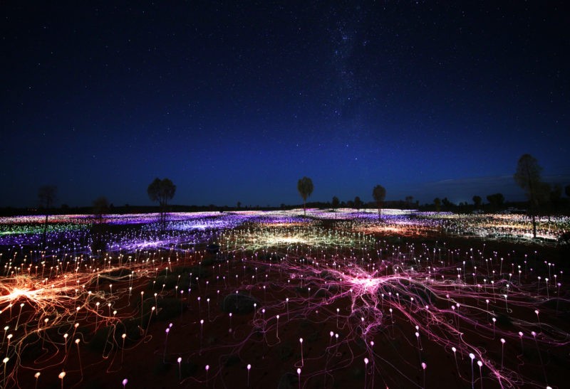 Bruce Munro - Field of Light, 50,000 spheres of light, 2016