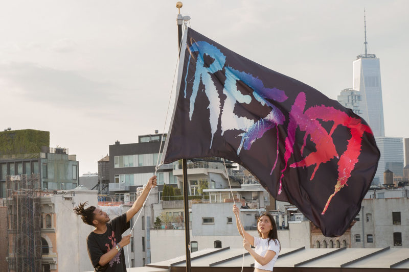 Marilyn Minter - Resist Flag, Photo by Guillaume Ziccarelli