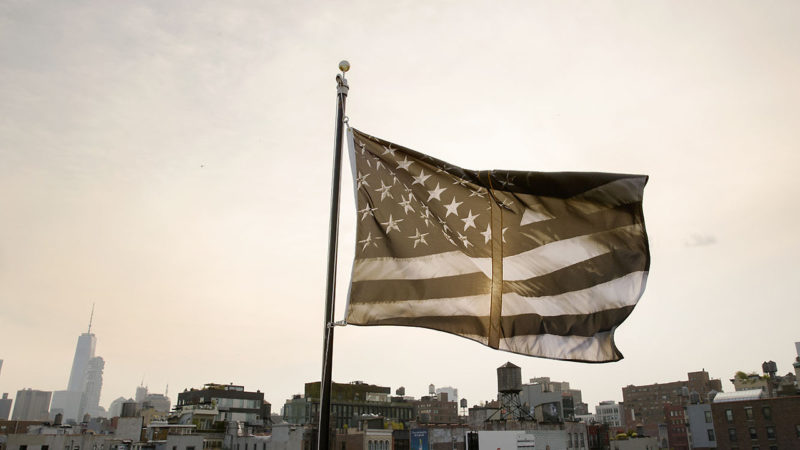 Robert Longo - Untitled (Dividing Time), 2017, flag for Creative Time