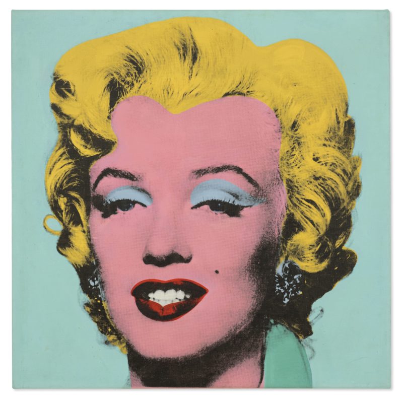 Andy Warhol - Shot sage blue Marilyn, 1964, acrylic, silkscreen ink on linen, 101 x 101 cm